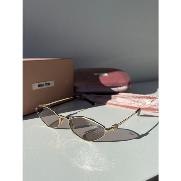 NEW Miu Miu MU56ZS Purple Gold Metal Sunglasses $560 main image 6